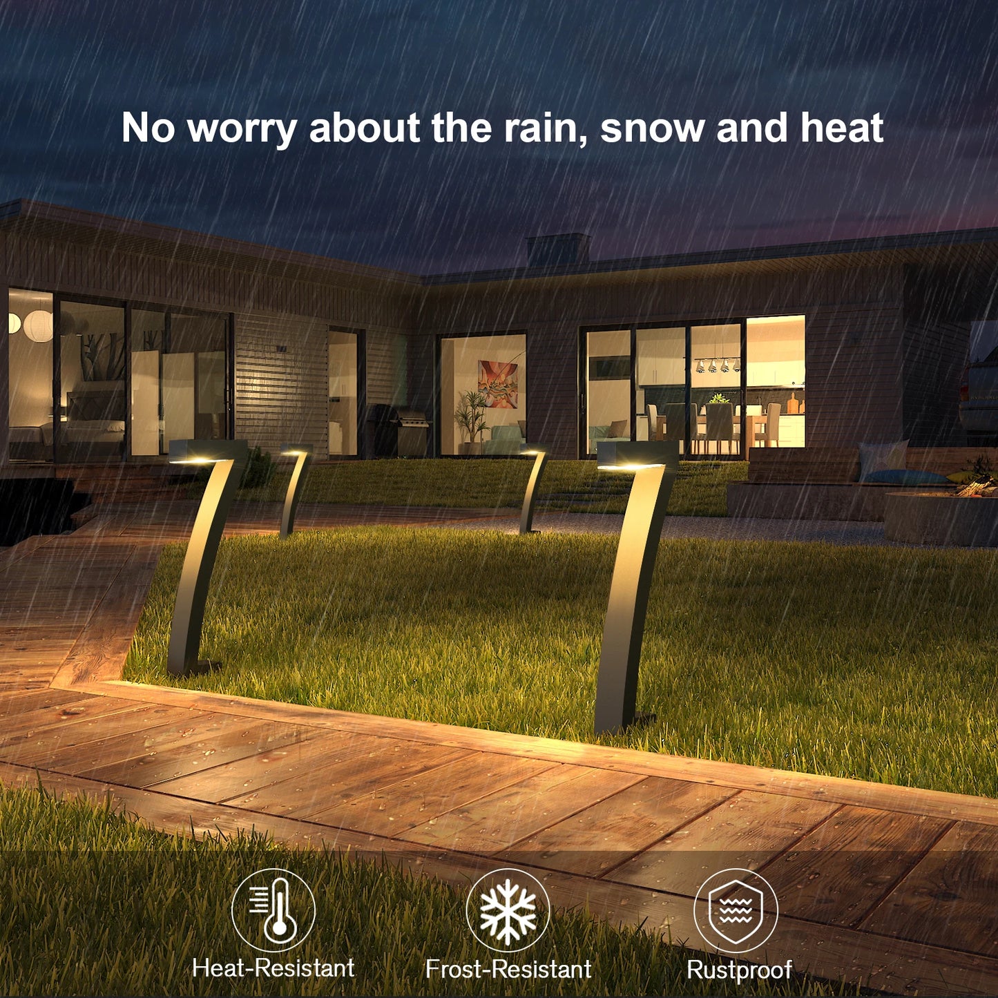 KPSTEK Solar Outdoor Pathway Lights 12 Hour Auto On Off