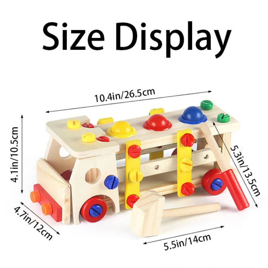 Edutree Wooden Screw Car Toys Montessori Tools Set Kit