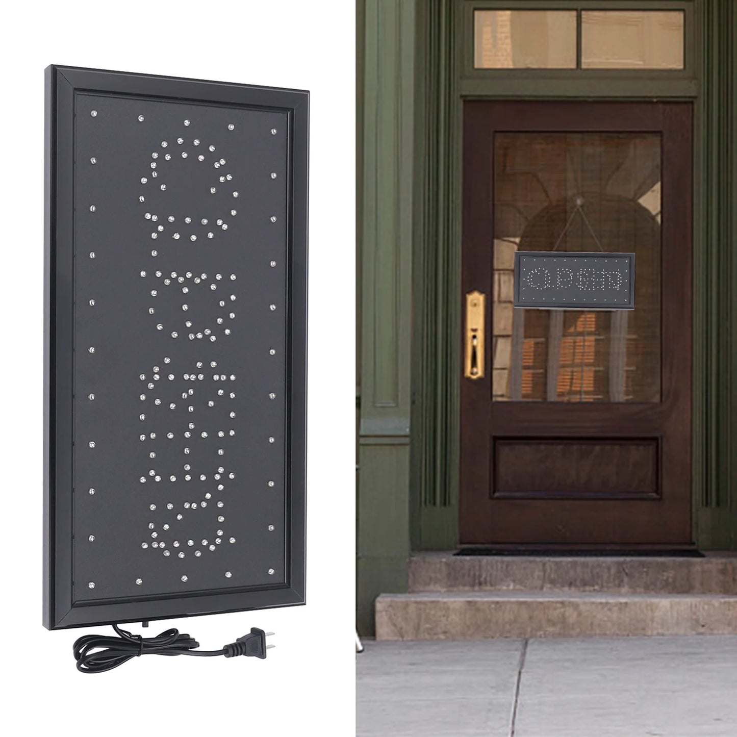 Chain Neon Open Closed Sign LED Window Hanging Business Sign With Chain Mount Illuminated