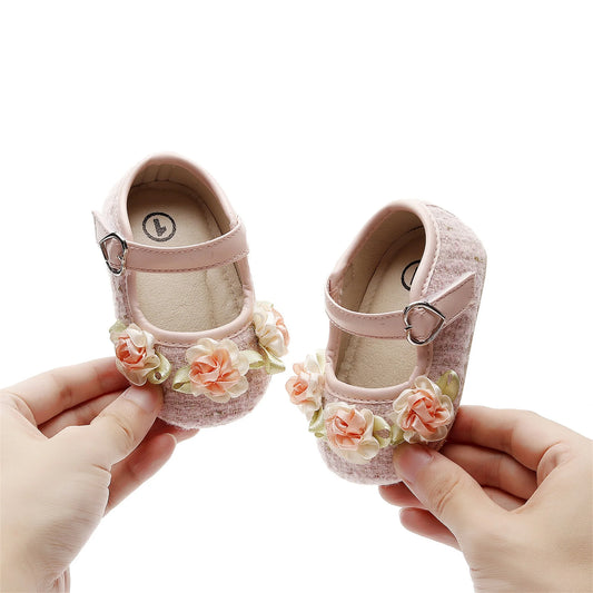 CN Guangdong Floral Princess Baby Shoes Non Slip First Walker