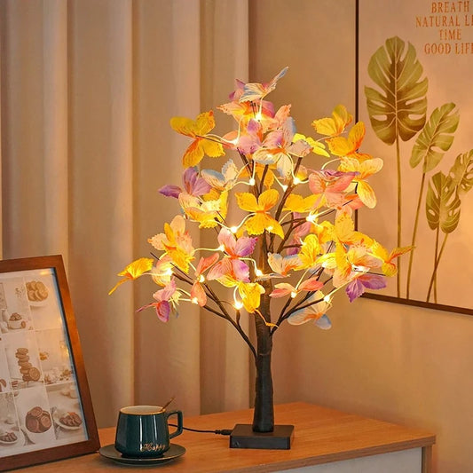 Tabletop Bonsai Tree Lights, Butterfly Tree Lamp, DIY Decorative LED Night Light,for Gift Party Holiday Camping Summer Home Deco