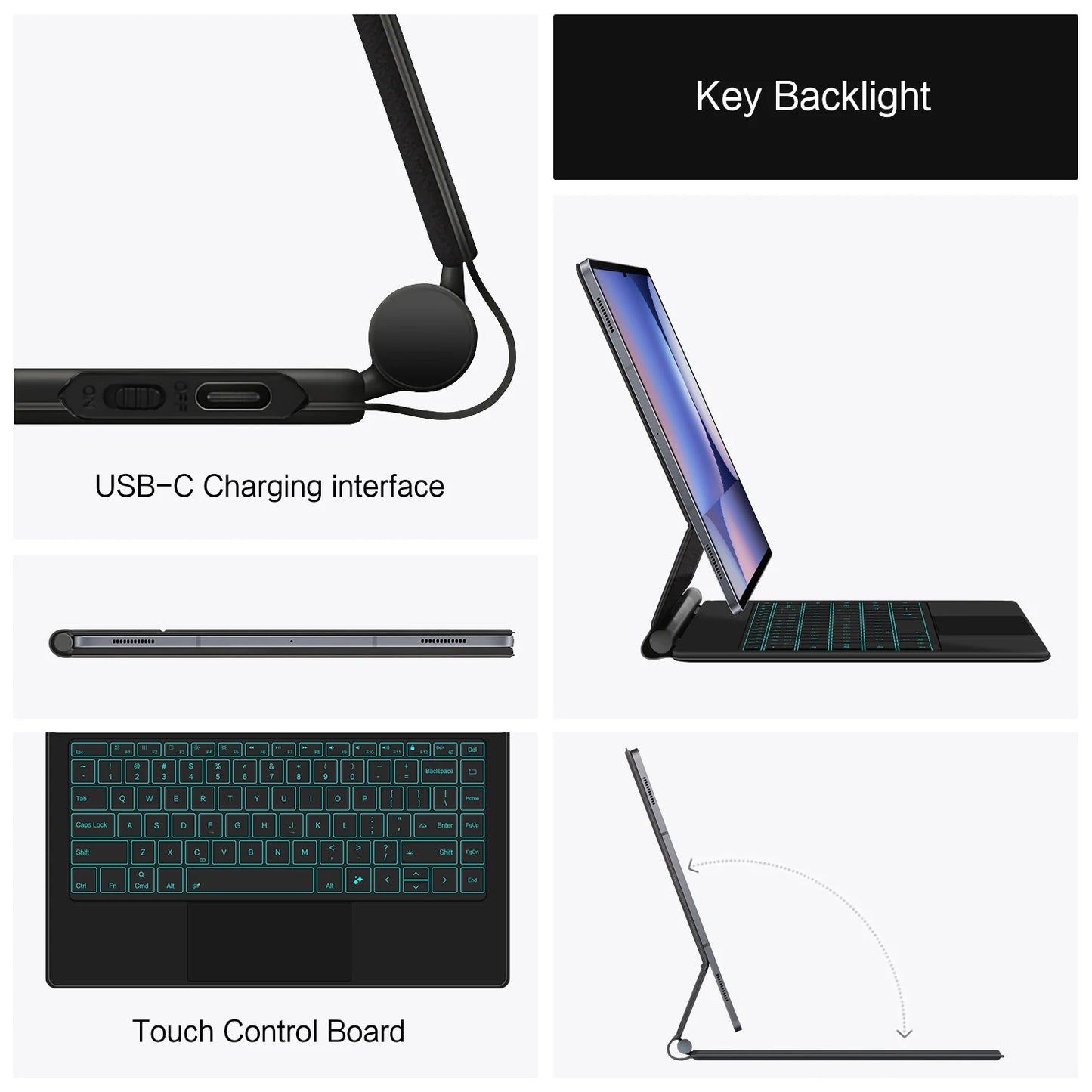 AJIUYU Keyboard Case For Samsung Galaxy Tab S8 Ultra