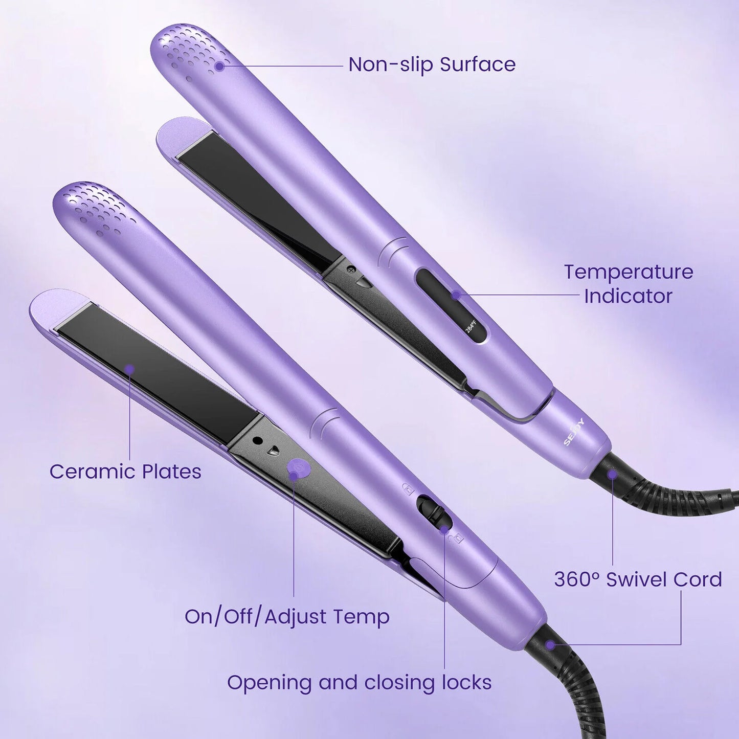 Sejoy 2 In 1 Hair Curler And Straightener Ceramic Heating