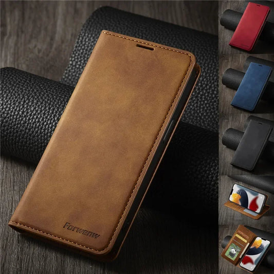 EUCAGR Leather Wallet Flip Case For iPhone Magnetic Cover