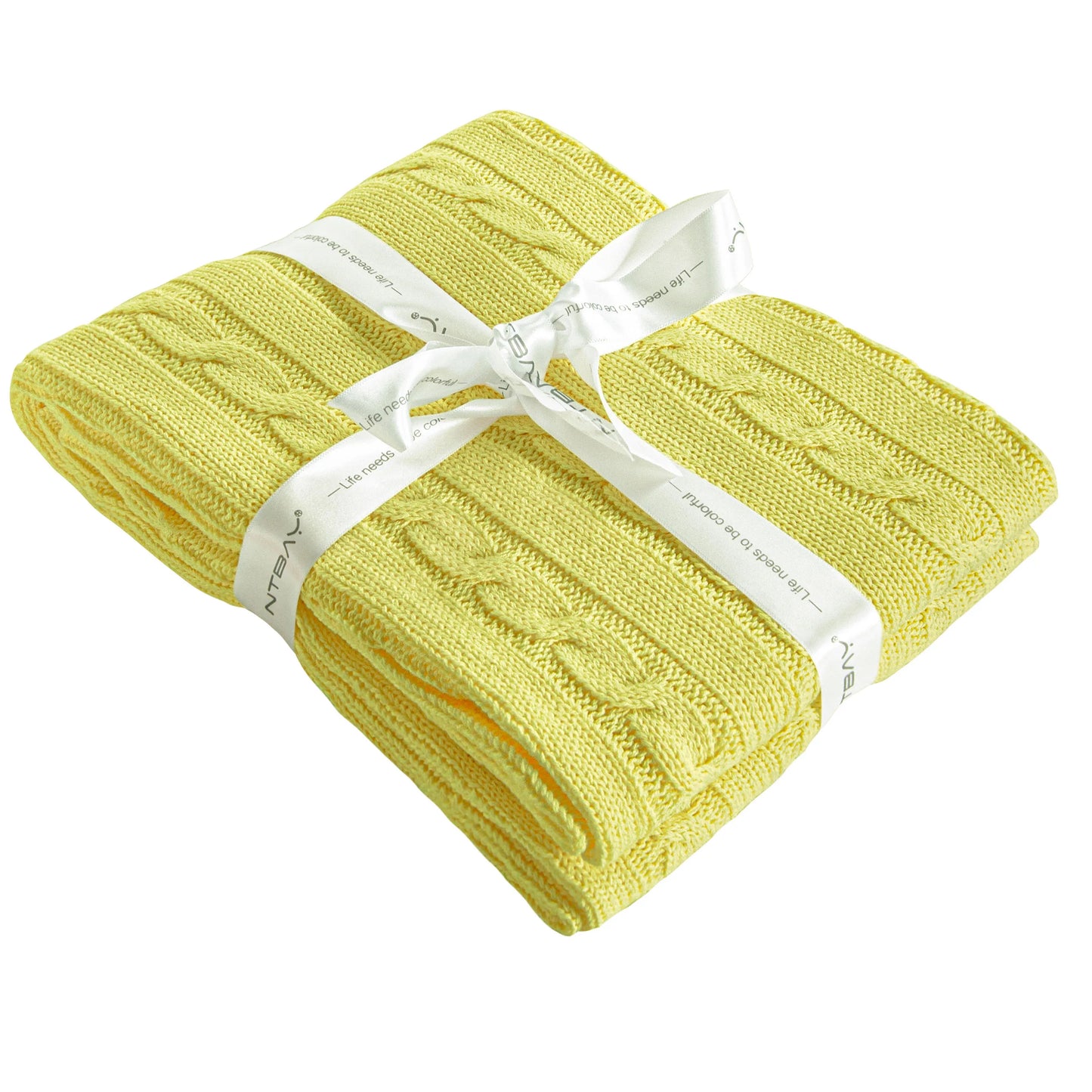 Ntbay 100 Percent Cotton Cable Knit Toddler Blanket Soft Warm Unisex Baby Crib Bedding