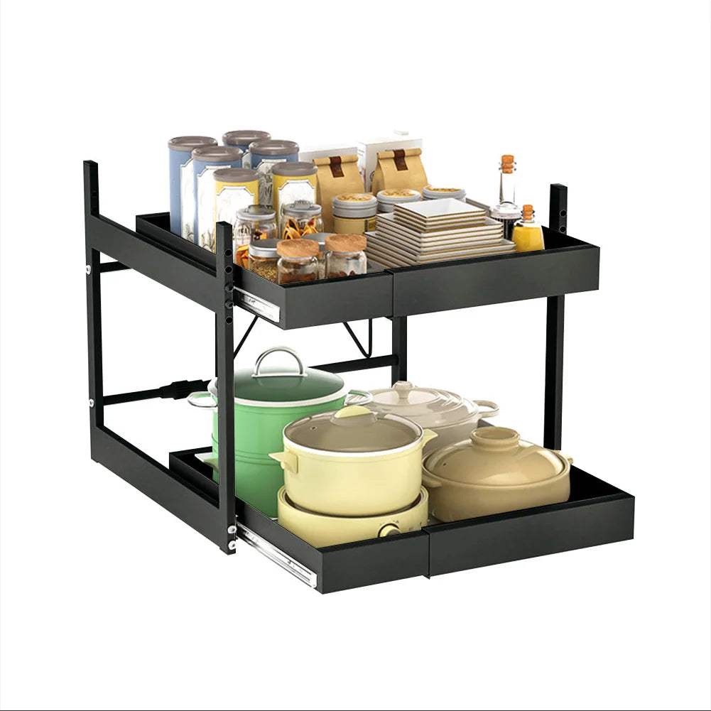 Hign-concerned Under Sink Sliding Cabinet Organizer Drawer