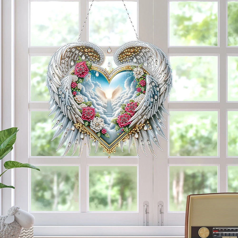 Alloet Acrylic 2D Flat DIY Diamond Painting Set Rhinestone Art Window Pendants Deco