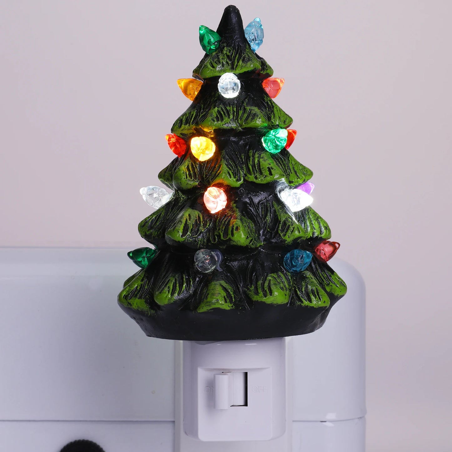 APWIKOGER Christmas Tree Night Light 360 Degree Swivel Resin Lamp