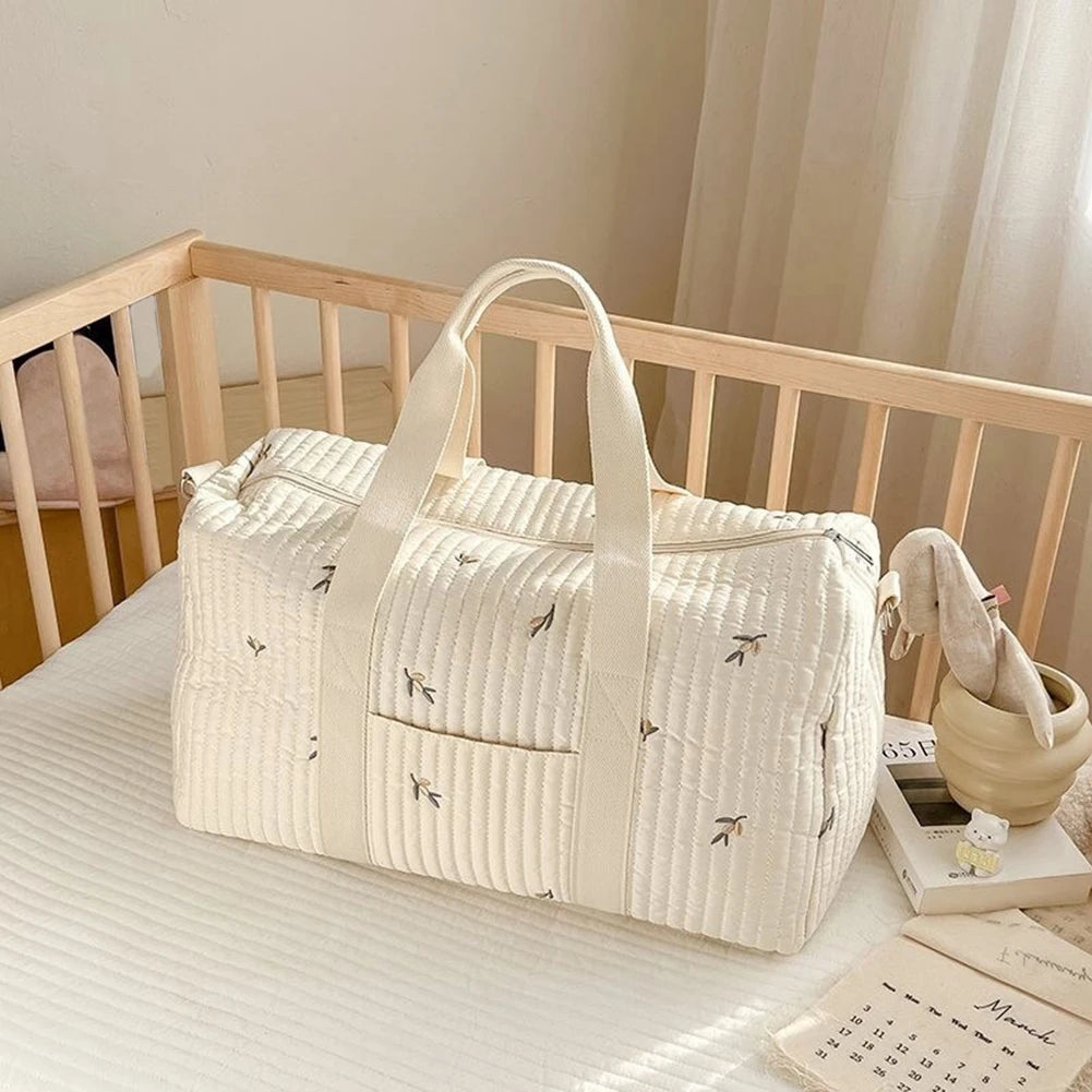 Closure Baby Diaper Bag Embroidered Nappy Organizer Cartoon Messenger Tote