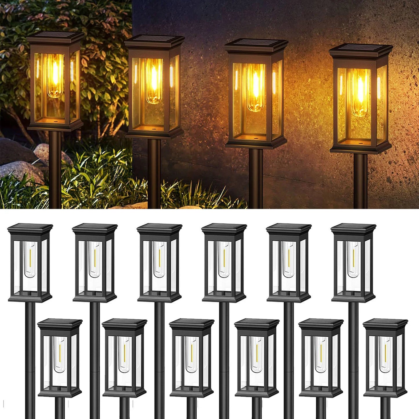 KPSTEK Solar Lights for Yard and Garden Walkway LED Outdoor