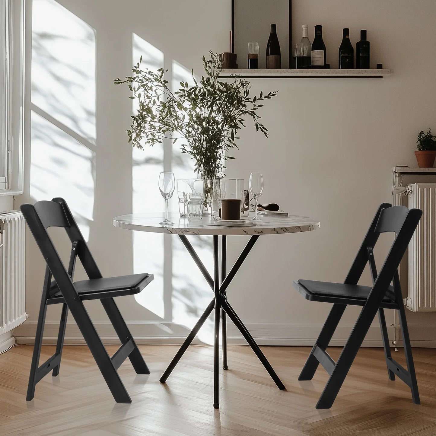 Hign-concerned Folding Chair With Padded Seat For Indoor Outdoor