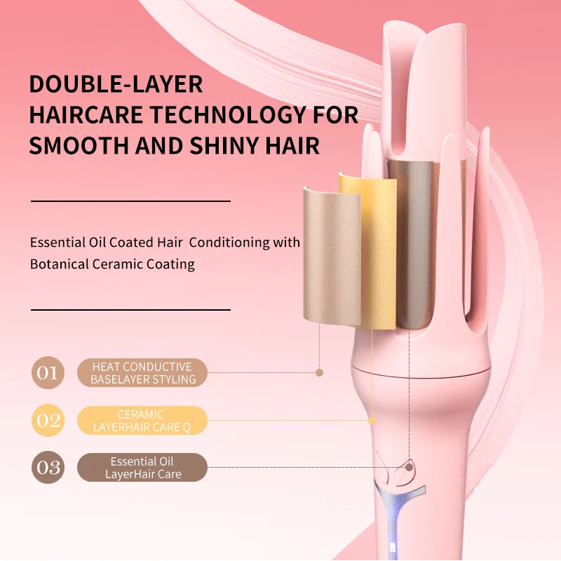 Full-Automatic 32mm Large-Curl Hair Curler with Negative Ion Hair Care & Ceramic Material, 4-Speed Variable Temperature Control