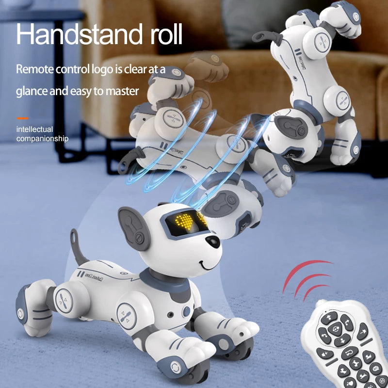 Kelaton RC Robot Dog Voice Command Stunt Toy With Music