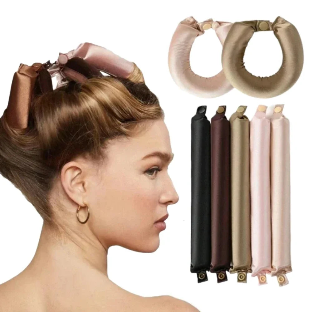 Heatless Curling Rod Headband Satin Curler Soft Flexi Rods