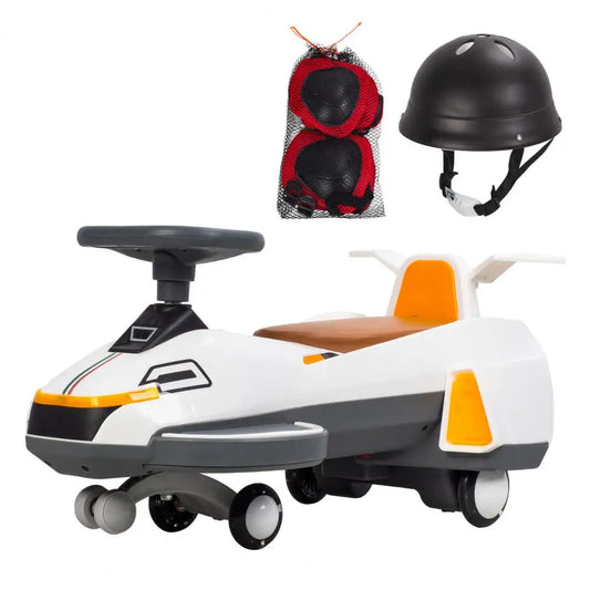 Electric Wiggle Car With Lights Music And Helmet Toy