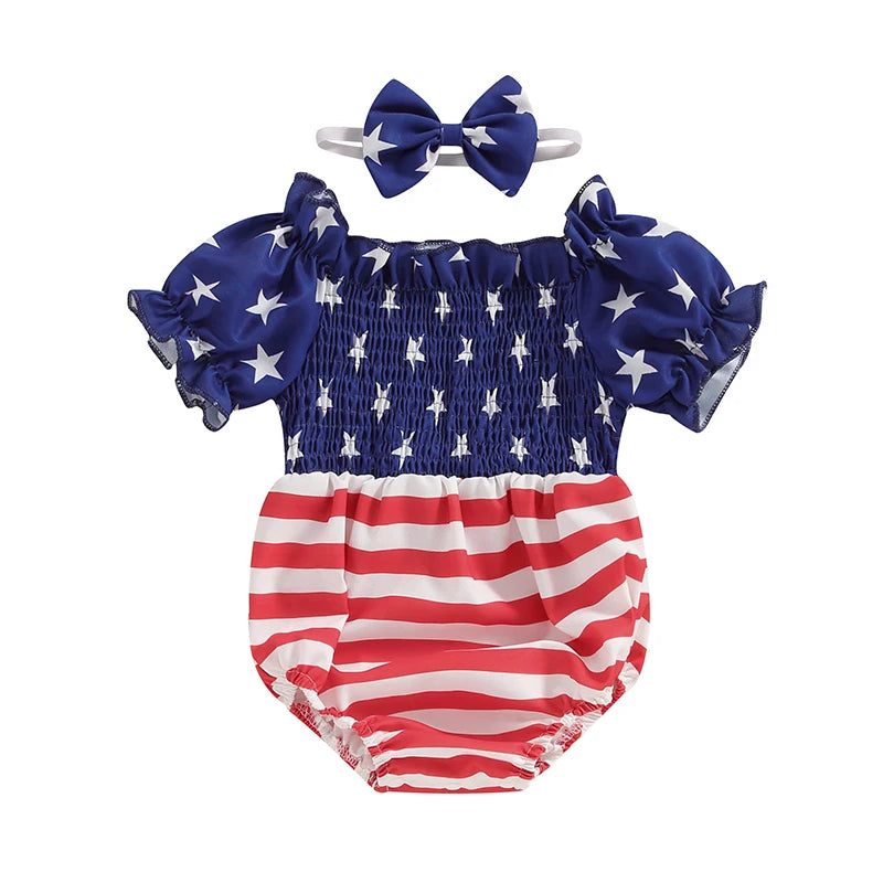 CN Guangdong Independence Day Rompers For Toddler Girls