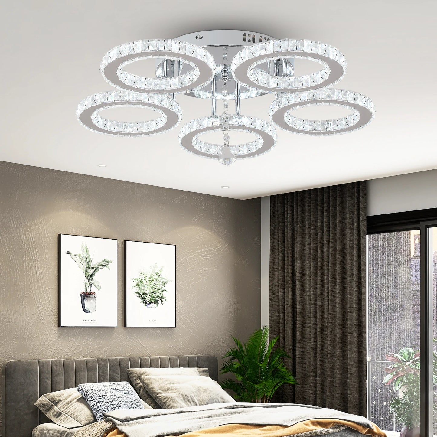 Crystal LED Ceiling Lamp With Remote Control Chandelier