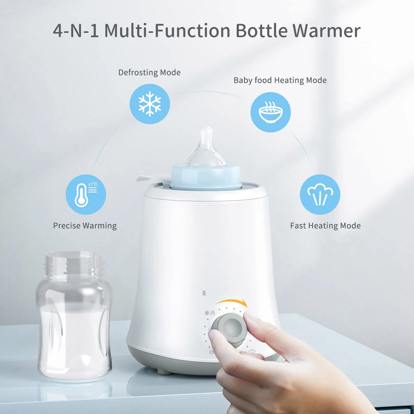Kisdream Milk Warmer Multifunctional Baby Bottle Warmer Auto Shut Off