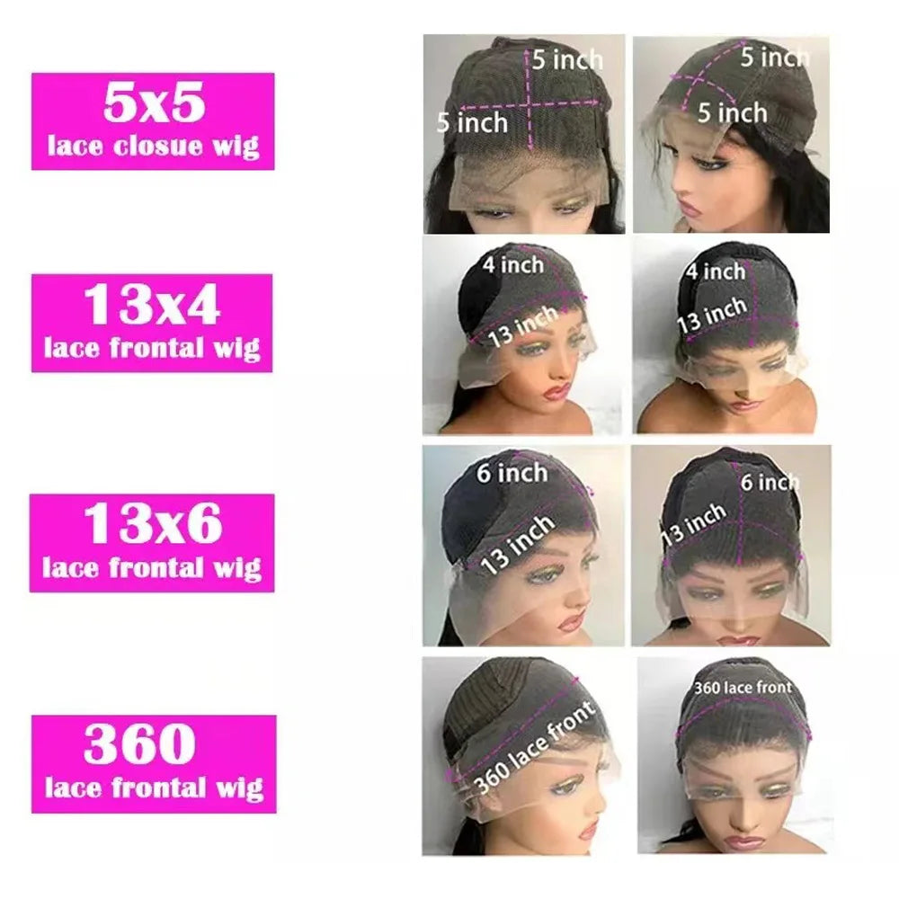 200 Density Body Wave 13x4 HD Transparent Lace Front 100% Human Hair Wig Black 13x6 Lace Frontal Wigs 32 34 36 Inches Preplucked