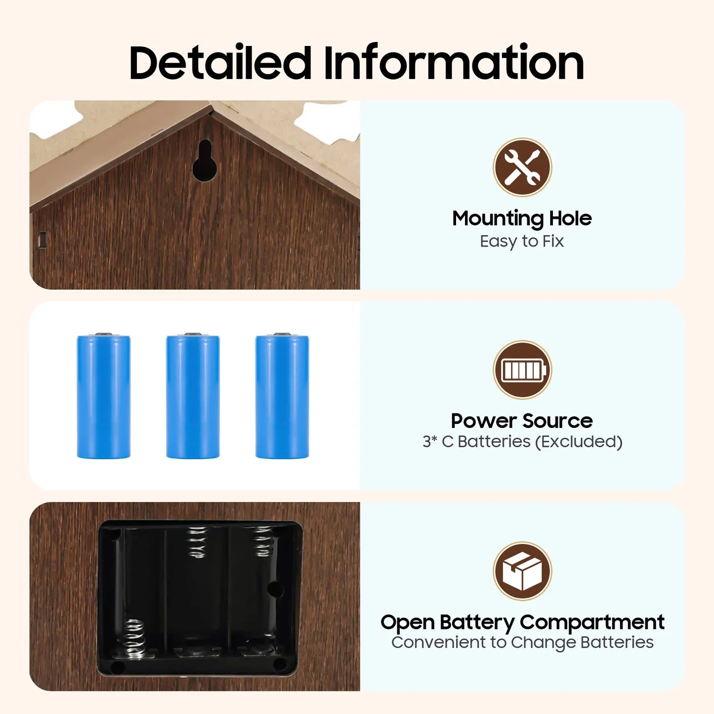 Traditional Cuckoo Wall Clock Retro Forest Cuckoo Clock Style Cuckoo Clock for Living Room Bedroom Study Office Gifts