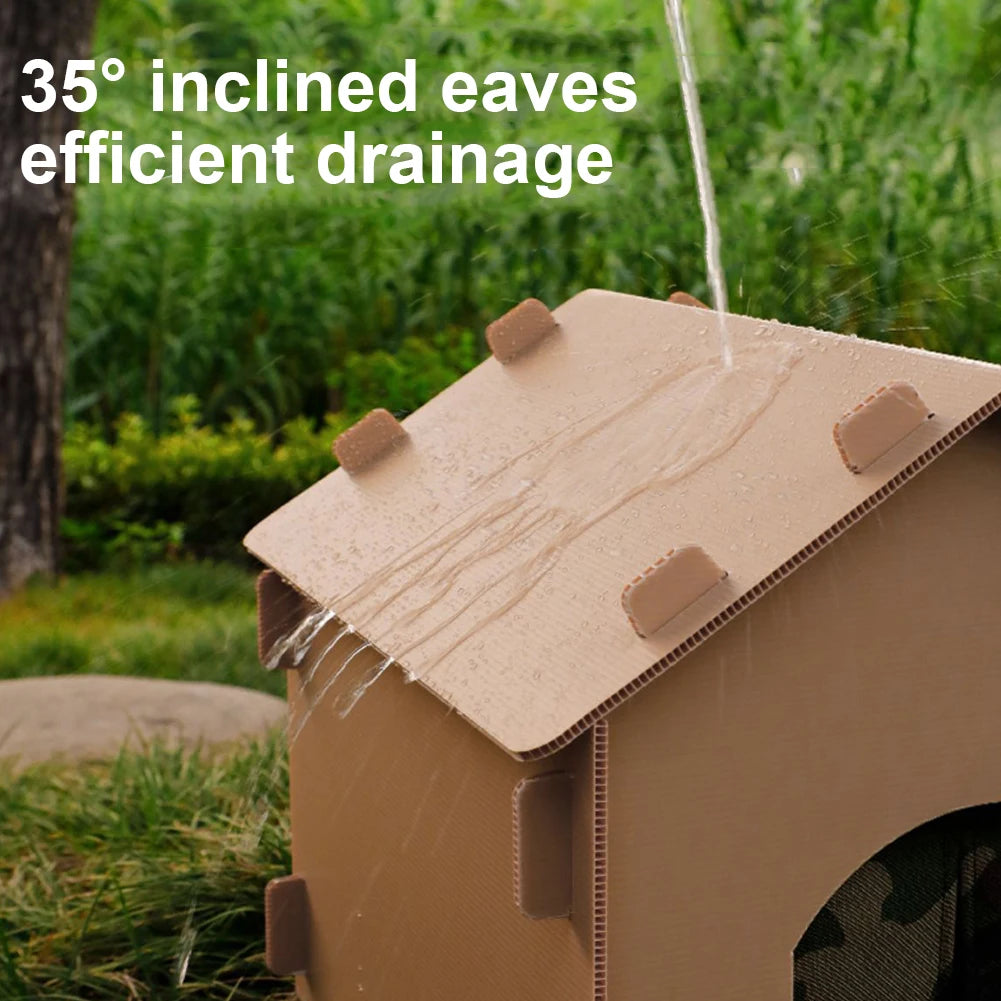 AlloetHign-concerned Weatherproof Cat Shelter Foldable House