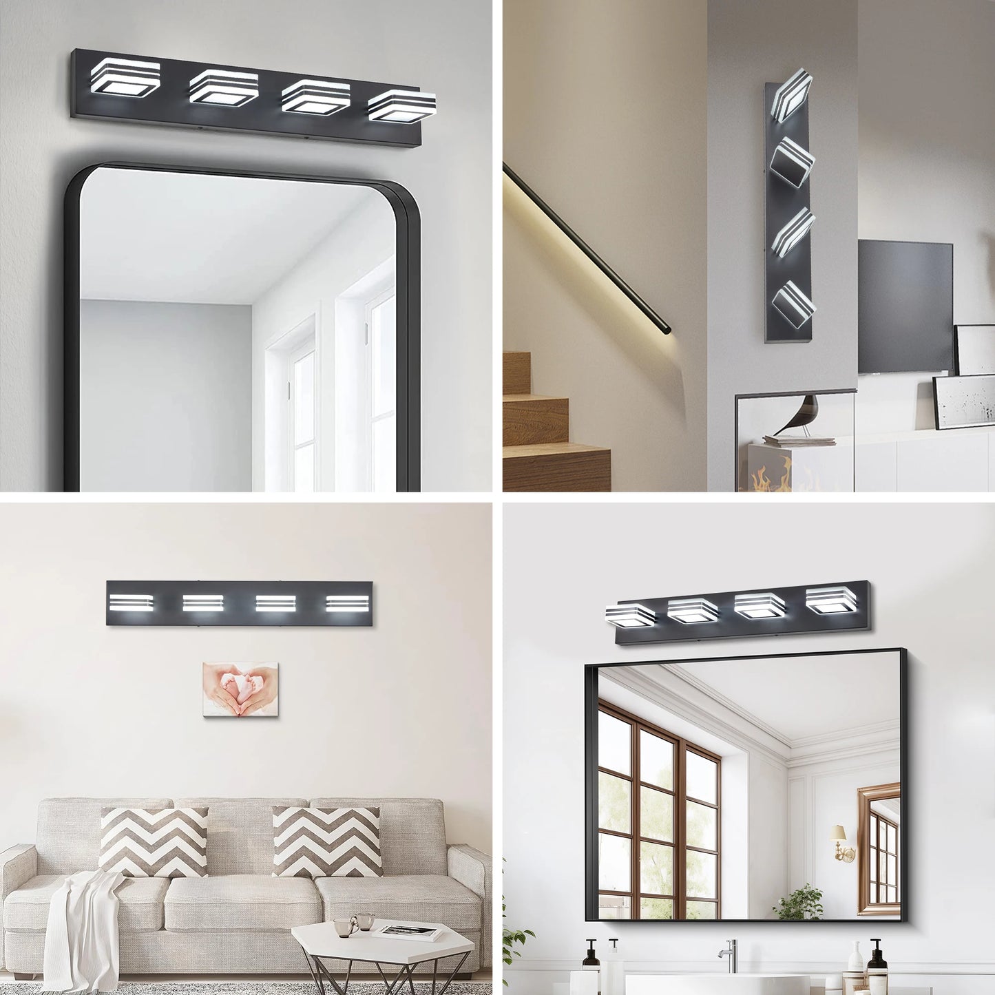 ARLGSITE LED Vanity Lights 4 Light Bathroom Over Mirror