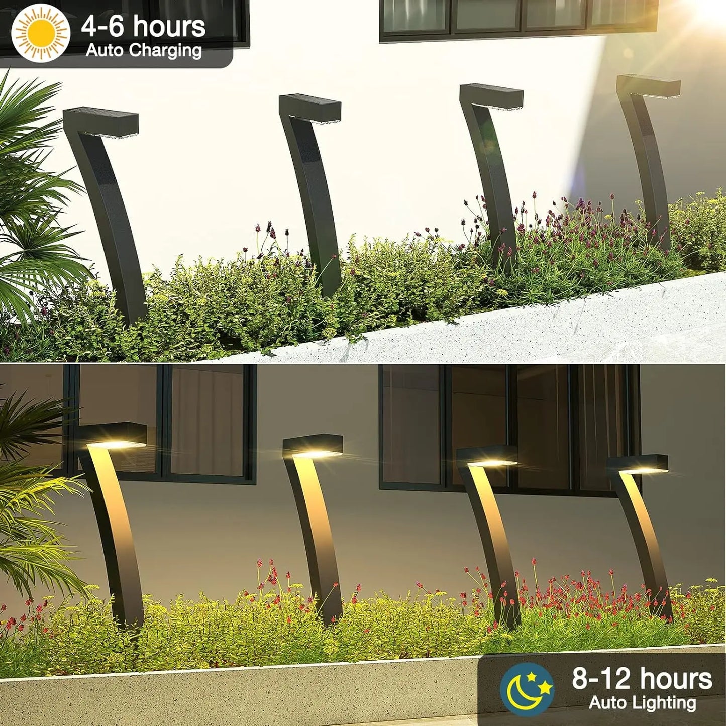 KPSTEK Solar Outdoor Pathway Lights 12 Hour Auto On Off