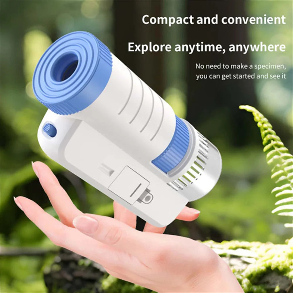 Children Handheld Microscope With LED Light Educational Kit