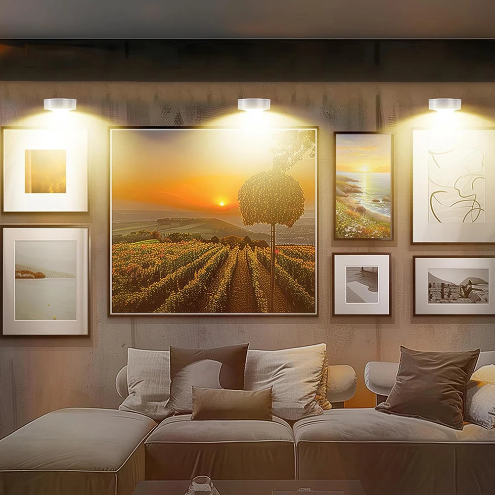 APWIKOGER Rechargeable Picture Lights With Remote Timer