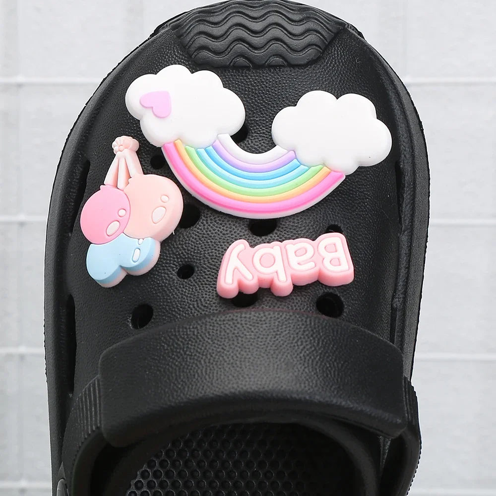 Summer Kids Sandals Hole Children's Shoes Slippers Soft Anti-Skid Cartoon DIY Design Hole Baby Shoes Sandy Beach For Boys Girls