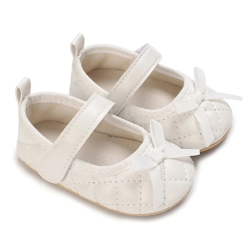 Infant Girls Sparkly Mary Jane Shoes With Bowknot Sole