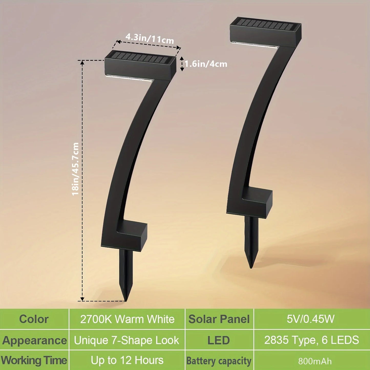 KPSTEK Solar Outdoor Pathway Lights 12 Hour Auto On Off