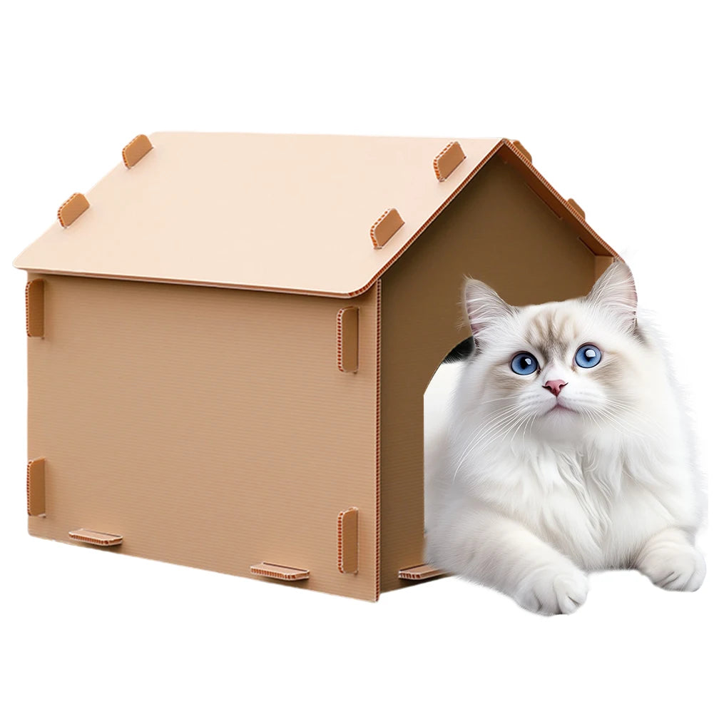 AlloetHign-concerned Weatherproof Cat Shelter Foldable House