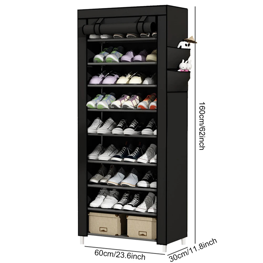 APWIKOGER 10-Layer Shoes Cabinet Dustproof Metal Storage Rack