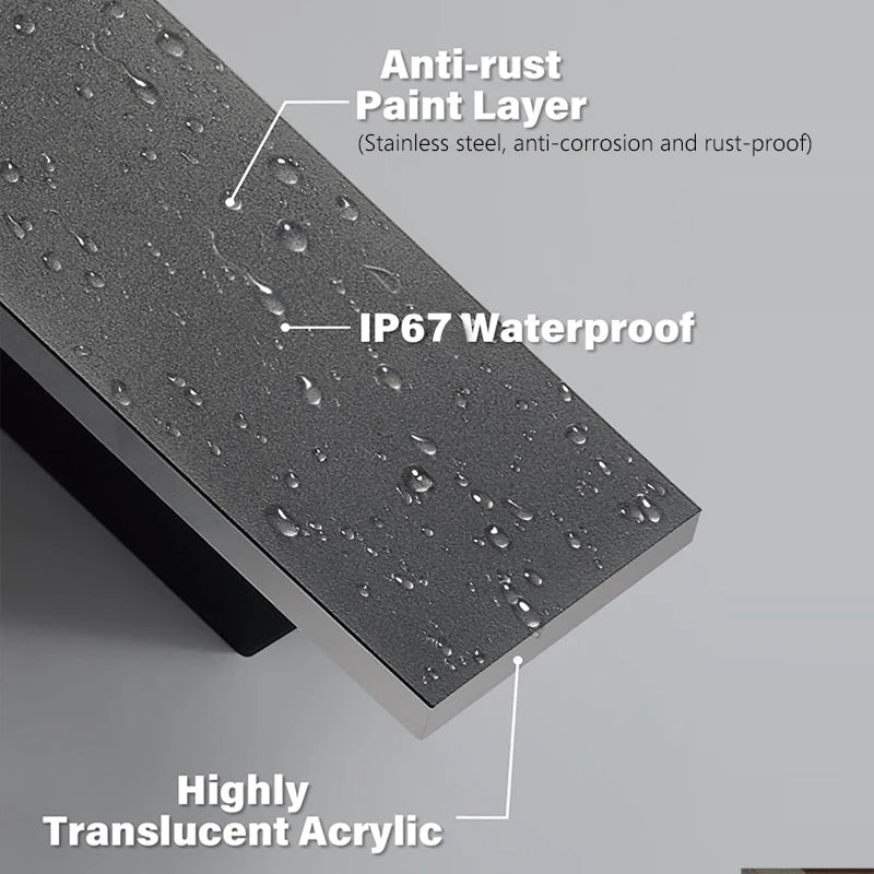 Outdoor Porch Wall Light 10%-100% Smart Triac Dimming Garden Corridor Lighting IP67 Waterproof Sconce Rust-Proof Stainless Steel