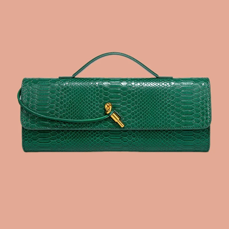 Women's Horizontal Underarm Crossbody Bag With Retro Stone Pattern