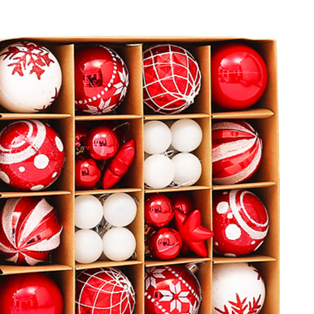 42 Pcs Christmas Ball Ornaments Plastic Xmas Tree Decorations For Holiday Decor Seasonal Display