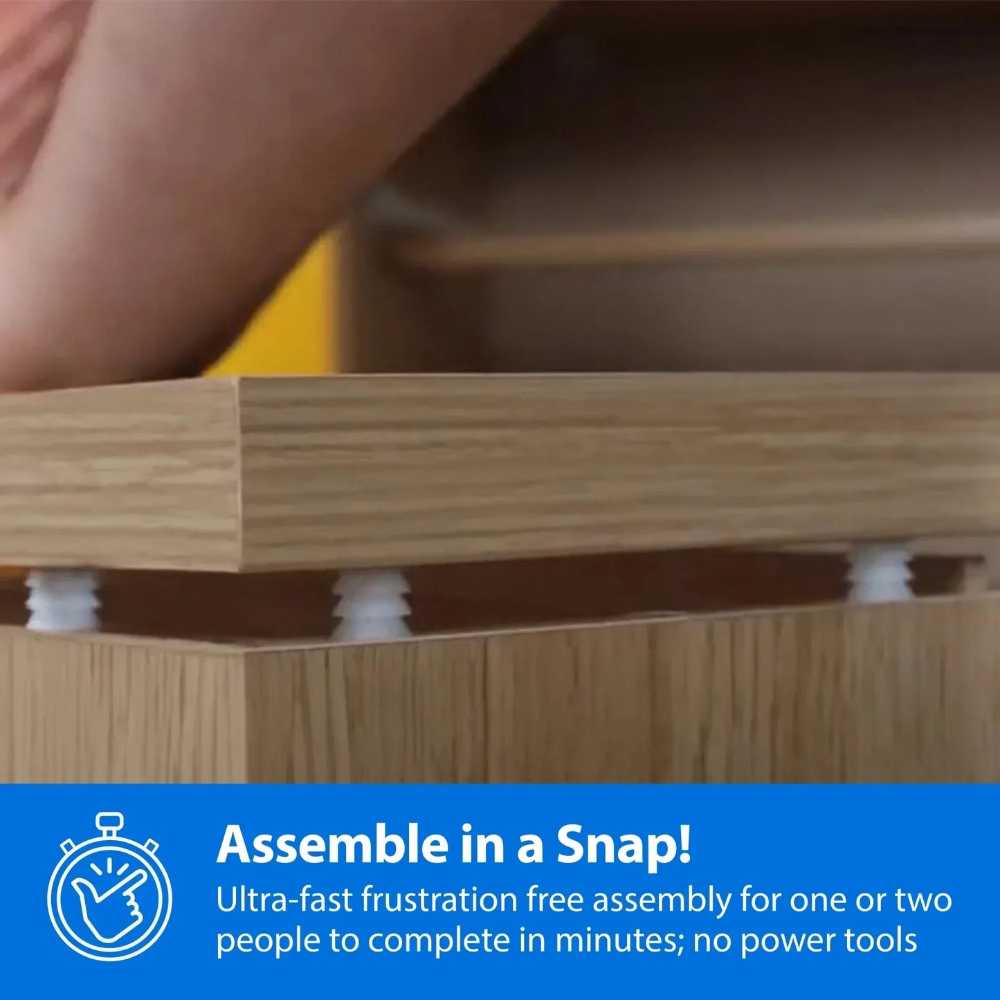 Hign Concerned Modern Nightstand With 2 Shelves Easy Assembly