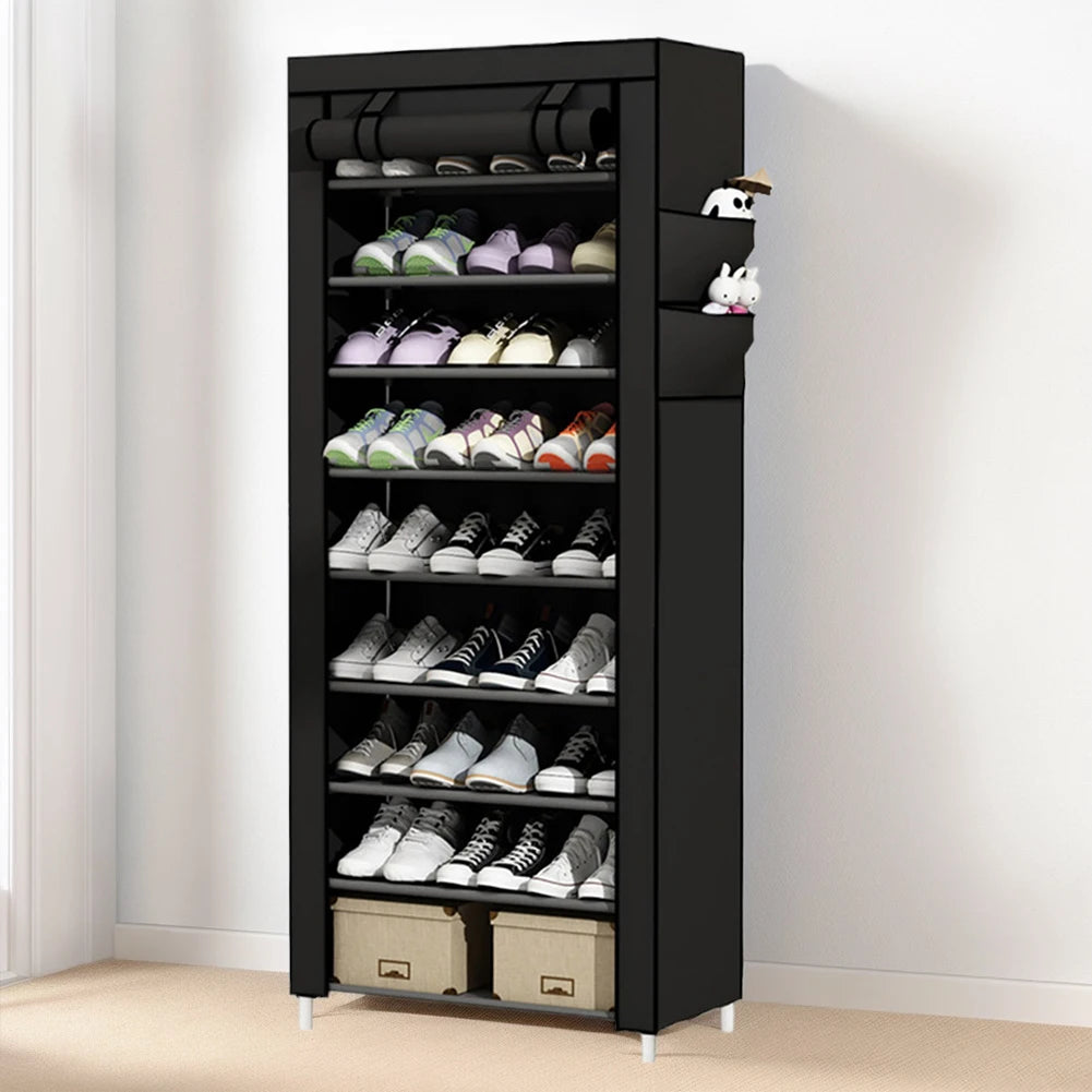 APWIKOGER 10-Layer Shoes Cabinet Dustproof Metal Storage Rack