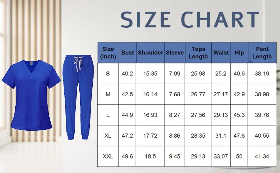 Eillysevens Women Quick Dry Nurse Uniform V Neck Set