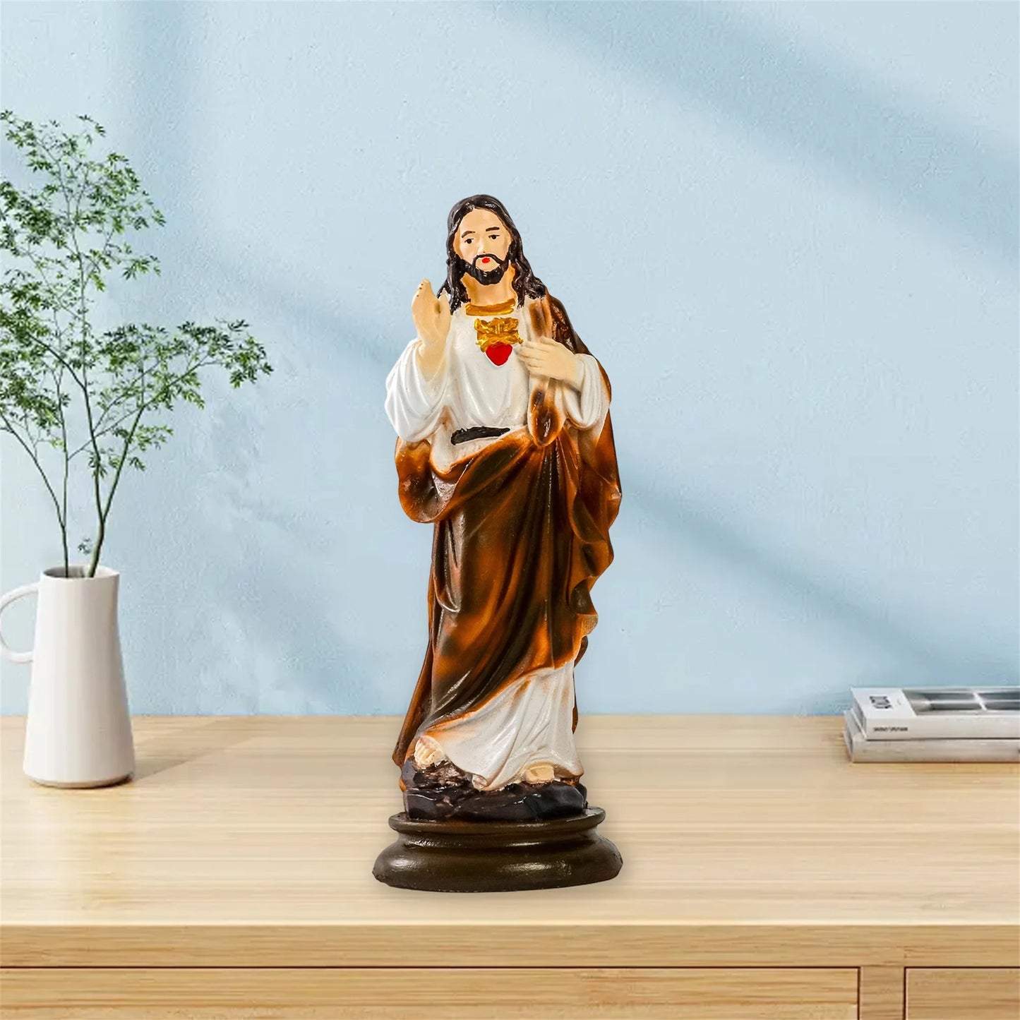 Hign-concerned Virgin Mary Resin Statue for Tabletop Decor