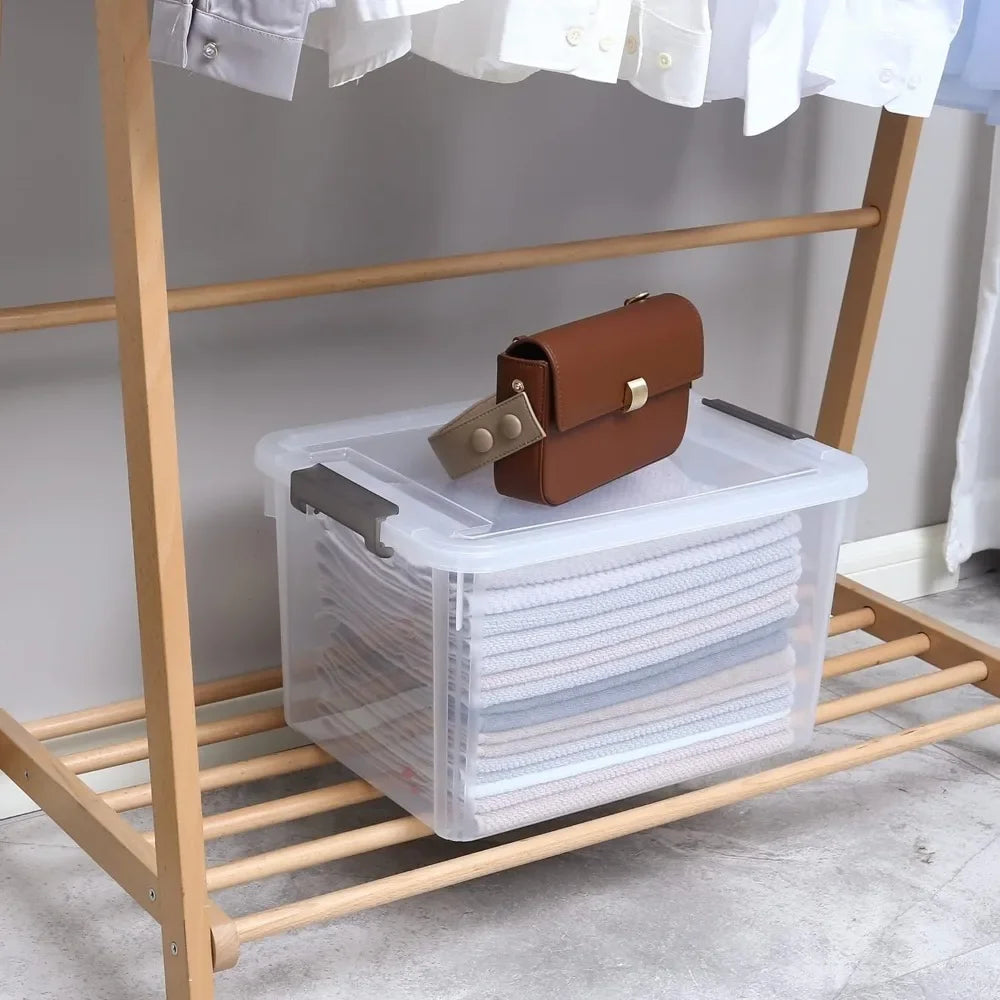 Citylife 6 Packs Plastic Storage Bins With Lids Stackable