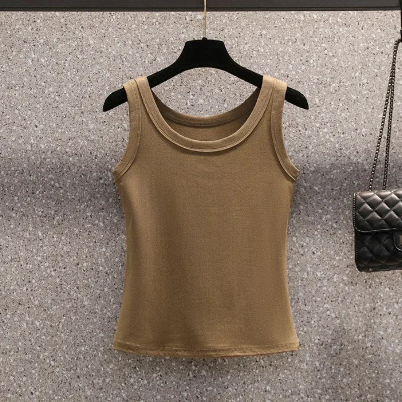 Casual Cotton Tank Top For Women Sleeveless Camisole