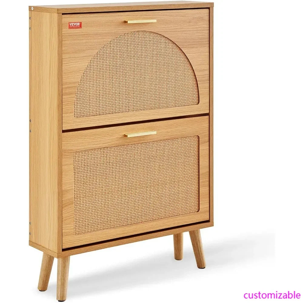 XMSJ Wood Shoe Storage Cabinet For Entryway Space Saving