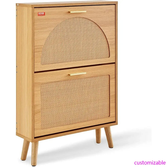 XMSJ Wood Shoe Storage Cabinet For Entryway Space Saving