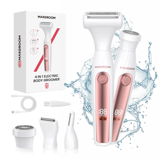 MAXGROOM 4 in 1 Body Hair Trimmer Kit Women Rechargeable