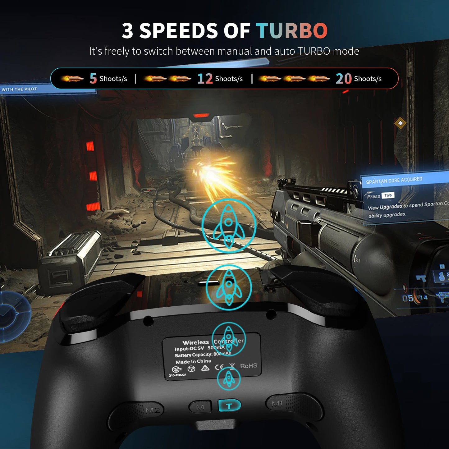 AceGamer Wireless Switch Controller Hall Effect Joystick