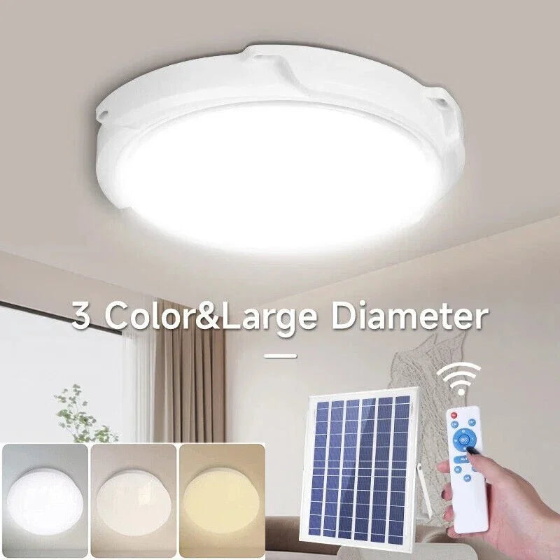 Solar Powered Ceiling Pendant Light Remote Control Outdoor