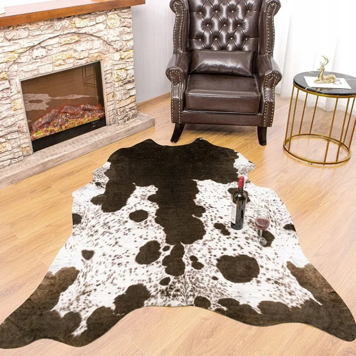 LochasCN American Style Animal Print Faux Fur Rug Decor