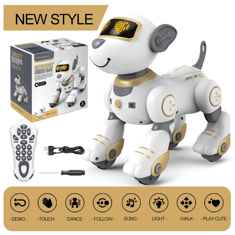 Kelaton RC Robot Dog Voice Command Stunt Toy With Music